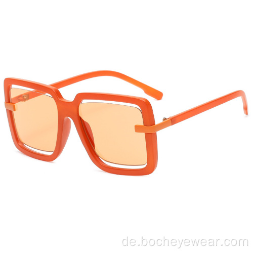 Neue Mode große Rahmen quadratische Sonnenbrille Damenmode aushöhlen Süßigkeiten Sonnenbrille Street Photo Sonnenbrille Herren s21115